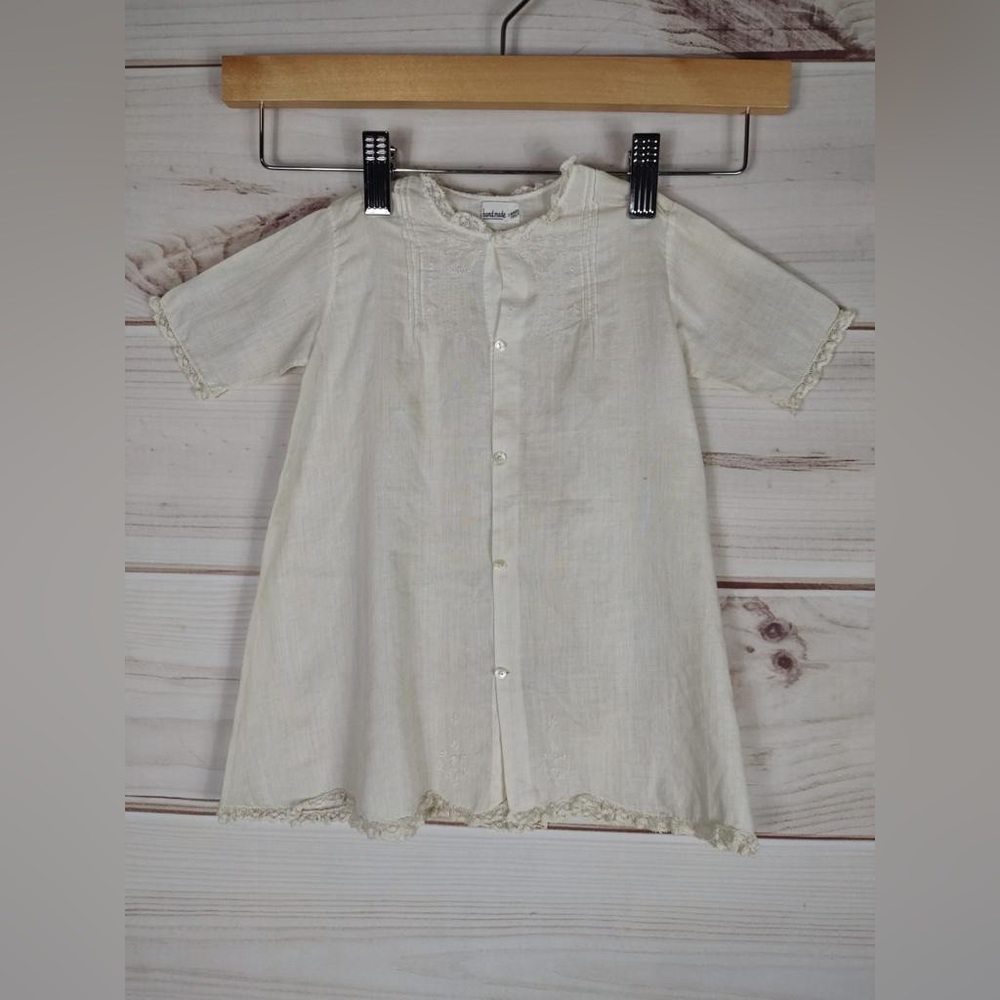 Handmade Newborn Dress Infant’s Vintage Cradle Togs Embroidered.